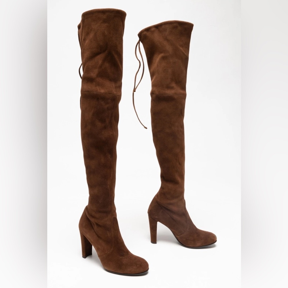 STUART WEITZMAN Brown Suede Over-the-Knee Boots